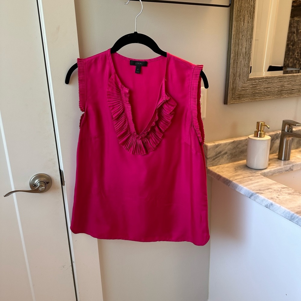 Hot pink J Crew blouse